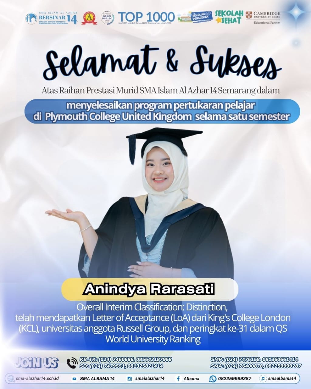 Anindya Rarasati Mengikuti Pertukaran Pelajar Selama Satu Semester di ...